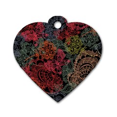 Seamless Color Design Dog Tag Heart (One Side)