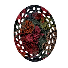 Seamless Color Design Oval Filigree Ornament (Two Sides)