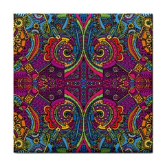 Colorful Boho Pattern Tile Coaster by designsbymallika