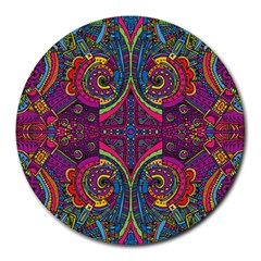 Colorful Boho Pattern Round Mousepads