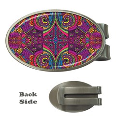 Colorful Boho Pattern Money Clips (oval)  by designsbymallika