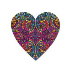 Colorful Boho Pattern Heart Magnet by designsbymallika