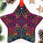 Colorful Boho Pattern Star Ornament (Two Sides) Front