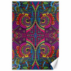 Colorful Boho Pattern Canvas 12  X 18  by designsbymallika