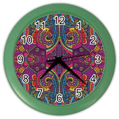 Colorful Boho Pattern Color Wall Clock by designsbymallika