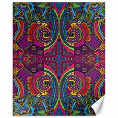 Colorful Boho Pattern Canvas 11  X 14  by designsbymallika