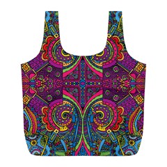 Colorful Boho Pattern Full Print Recycle Bag (l) by designsbymallika