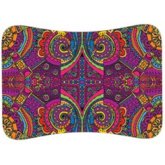 Colorful Boho Pattern Velour Seat Head Rest Cushion by designsbymallika