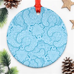 Blue Lines Pattern Ornament (Round)