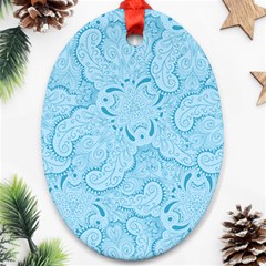 Blue Lines Pattern Ornament (Oval)