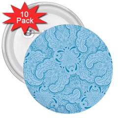 Blue Lines Pattern 3  Buttons (10 pack) 