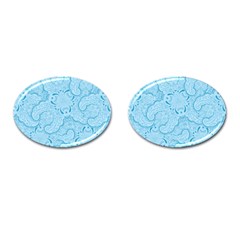 Blue Lines Pattern Cufflinks (Oval)