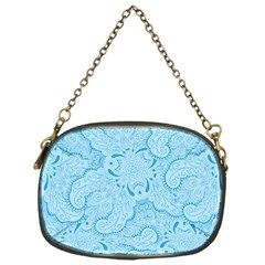 Blue Lines Pattern Chain Purse (One Side)