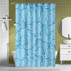 Blue Lines Pattern Shower Curtain 48  X 72  (small)  by designsbymallika