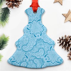 Blue Lines Pattern Christmas Tree Ornament (two Sides) by designsbymallika