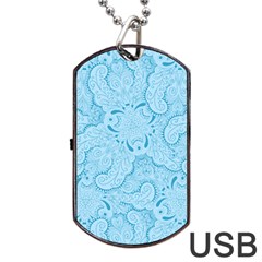 Blue Lines Pattern Dog Tag USB Flash (One Side)