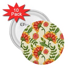 Orange Flowers 2 25  Buttons (10 Pack)  by designsbymallika