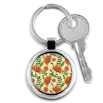 Orange Flowers Key Chain (Round) Front