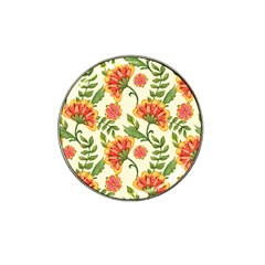 Orange Flowers Hat Clip Ball Marker (10 Pack) by designsbymallika