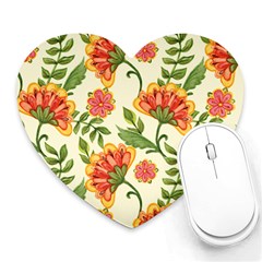 Orange Flowers Heart Mousepads by designsbymallika