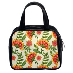 Orange Flowers Classic Handbag (two Sides)