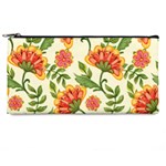 Orange Flowers Pencil Case Front