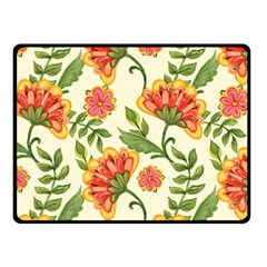 Orange Flowers Fleece Blanket (small) by designsbymallika