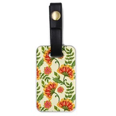 Orange Flowers Luggage Tag (one Side) by designsbymallika