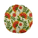 Orange Flowers Standard 15  Premium Round Cushions Front