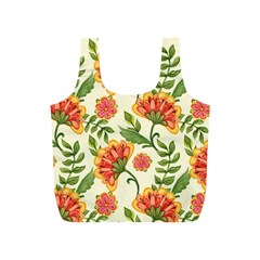 Orange Flowers Full Print Recycle Bag (s) by designsbymallika