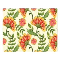 Orange Flowers Double Sided Flano Blanket (large)  by designsbymallika