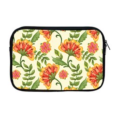 Orange Flowers Apple Macbook Pro 17  Zipper Case by designsbymallika