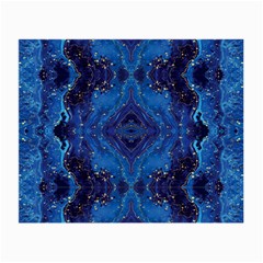 Blue Golden Marble Print Small Glasses Cloth (2 Sides) by designsbymallika