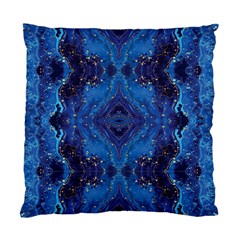 Blue Golden Marble Print Standard Cushion Case (one Side) by designsbymallika