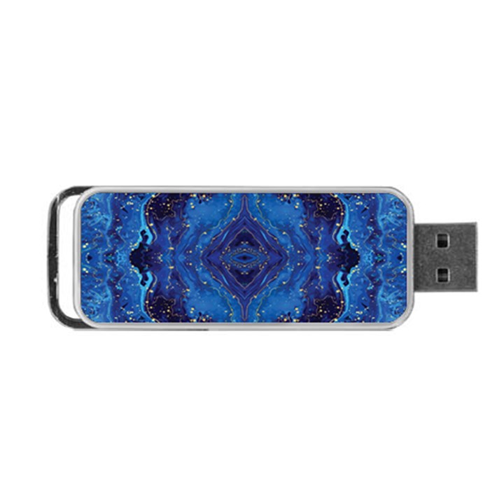 Blue Golden Marble Print Portable USB Flash (One Side)