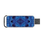 Blue Golden Marble Print Portable USB Flash (Two Sides) Front