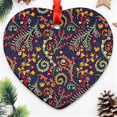 Pretty Baatik Print Ornament (Heart)