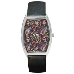 Pretty Baatik Print Barrel Style Metal Watch