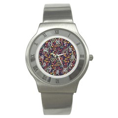 Pretty Baatik Print Stainless Steel Watch