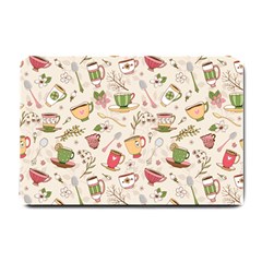 Green Tea Love Small Doormat  by designsbymallika