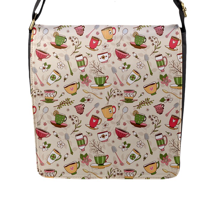 Green Tea Love Flap Closure Messenger Bag (L)