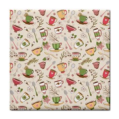 Green Tea Love Tile Coaster by designsbymallika