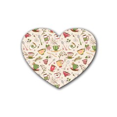 Green Tea Love Rubber Coaster (heart) 