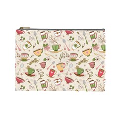 Green Tea Love Cosmetic Bag (large) by designsbymallika