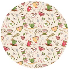 Green Tea Love Wooden Puzzle Round by designsbymallika