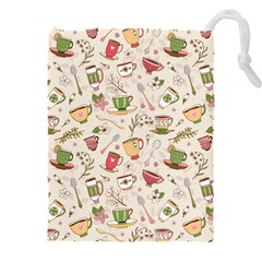 Green Tea Love Drawstring Pouch (5xl) by designsbymallika