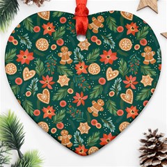 Christmas Pattern 3 Ornament (heart) by designsbymallika