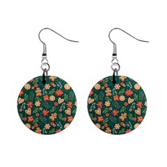 Christmas Pattern 3 Mini Button Earrings by designsbymallika