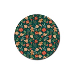 Christmas Pattern 3 Rubber Coaster (round) 