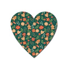 Christmas Pattern 3 Heart Magnet by designsbymallika